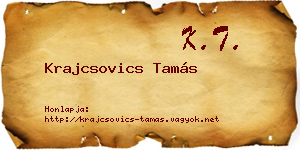 Krajcsovics Tamás névjegykártya