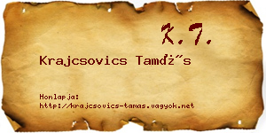 Krajcsovics Tamás névjegykártya